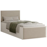POLSTERBETT SASHI 90/200 cm Bettkasten, ohne Matratze, Weiß / Hellbeige - Sandfarben, Holz/Holzwerkstoff (90/200cm) - Idohome