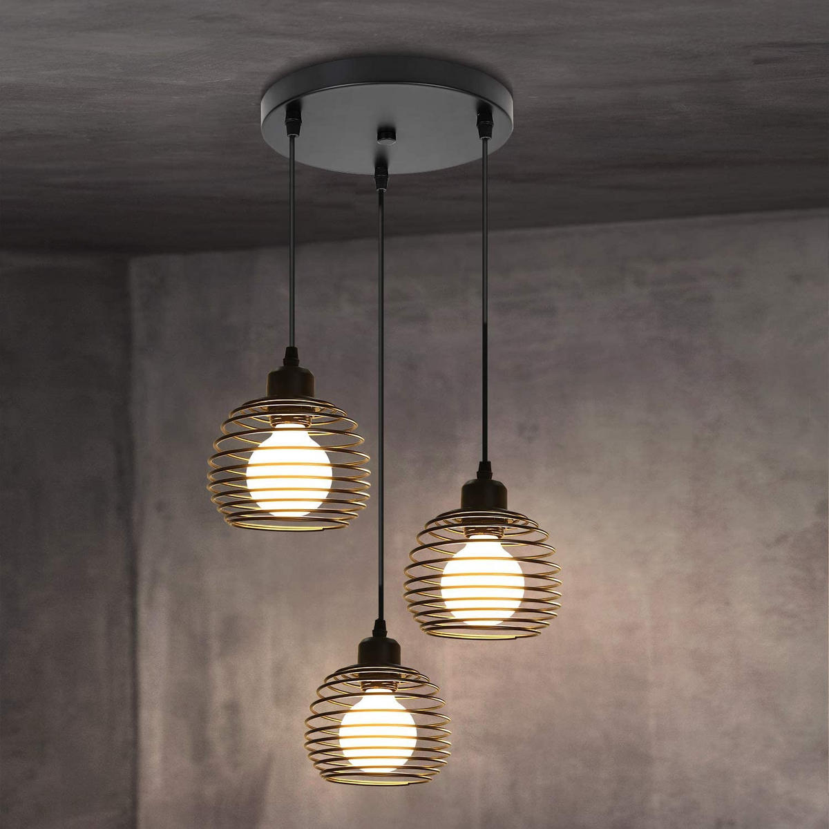 PENDELLEUCHTE Marenwyn 30/28/139 cm - Schwarz, Metall (30/28/139cm) - ZMH