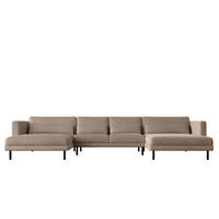 ECKSOFA DANI In U-Form Stilvolles Stoff Poso Dunkelbeige - Cappuccino, Holz/Textil (174/391cm) - Kaiser Möbel