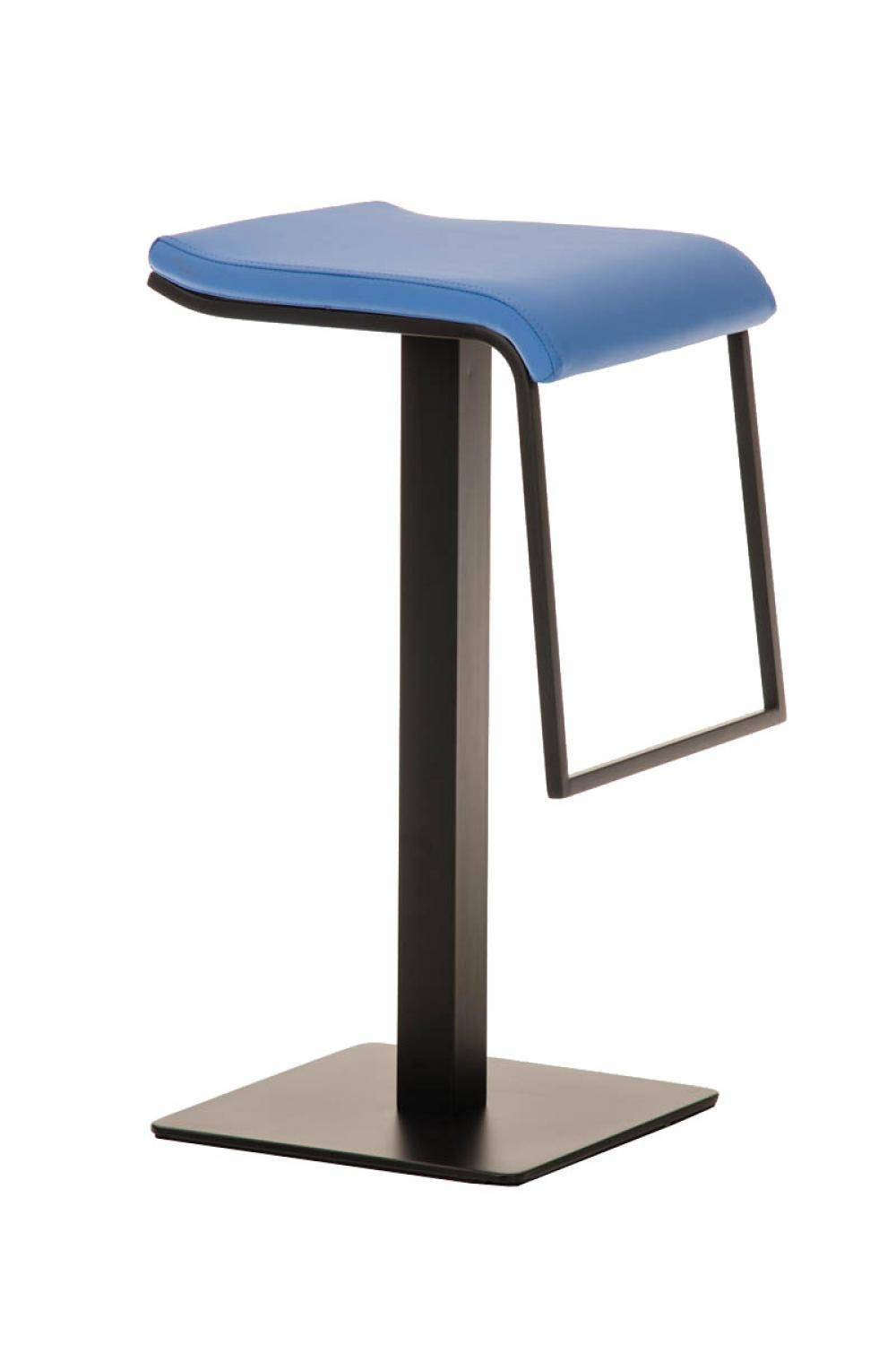 BARHOCKER Lederlook blau - Blau/Schwarz, Textil/Metall (39/78/42cm) - CLP