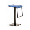 BARHOCKER Lederlook blau - Blau/Schwarz, Textil/Metall (39/78/42cm) - CLP