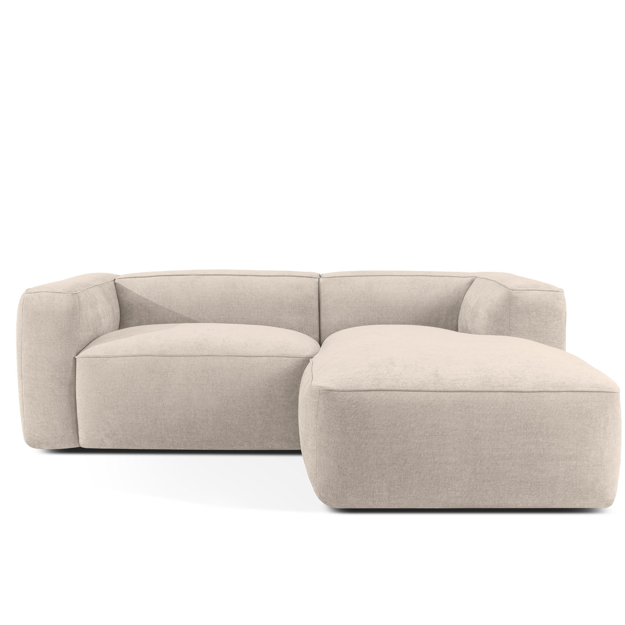 ECKSOFA RECHTS FUBBO, Cremig - Creme, Holz/Holzwerkstoff (225/176cm) - KONSIMO®
