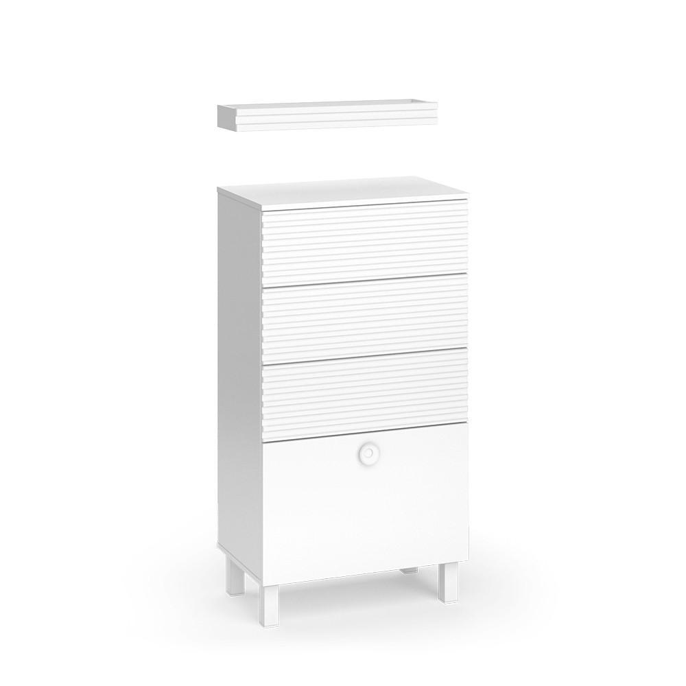 MIDISCHRANK Sola Weiß 60.2 x 113 cm mit 4 Schubladen - Weiß, Holzwerkstoff (60.2/113/37.2cm) - Vicco