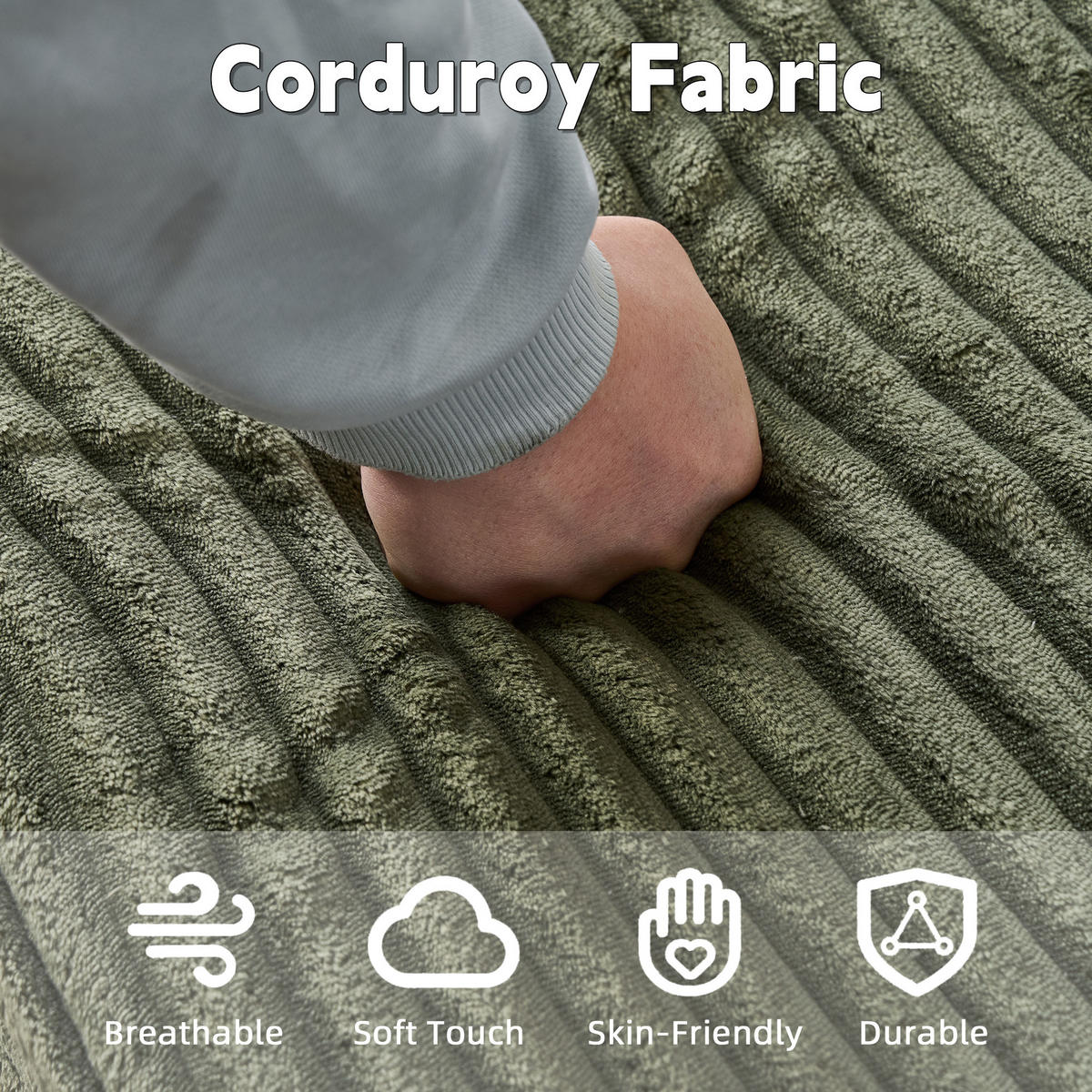 SCHLAFSOFA DE-33510 mit 3 Kissen Grün - Grün, Textil (165/63/112cm) - ComfortXL