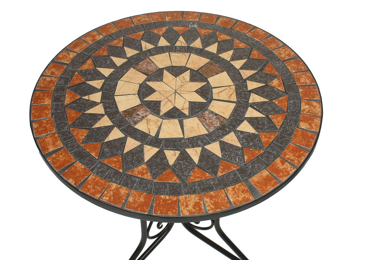 BISTRO-SET Sarah 3-tlg. Schwarz Stahl Balkonset Gartenmöbel-Set - Schwarz, Metall - DELUKE