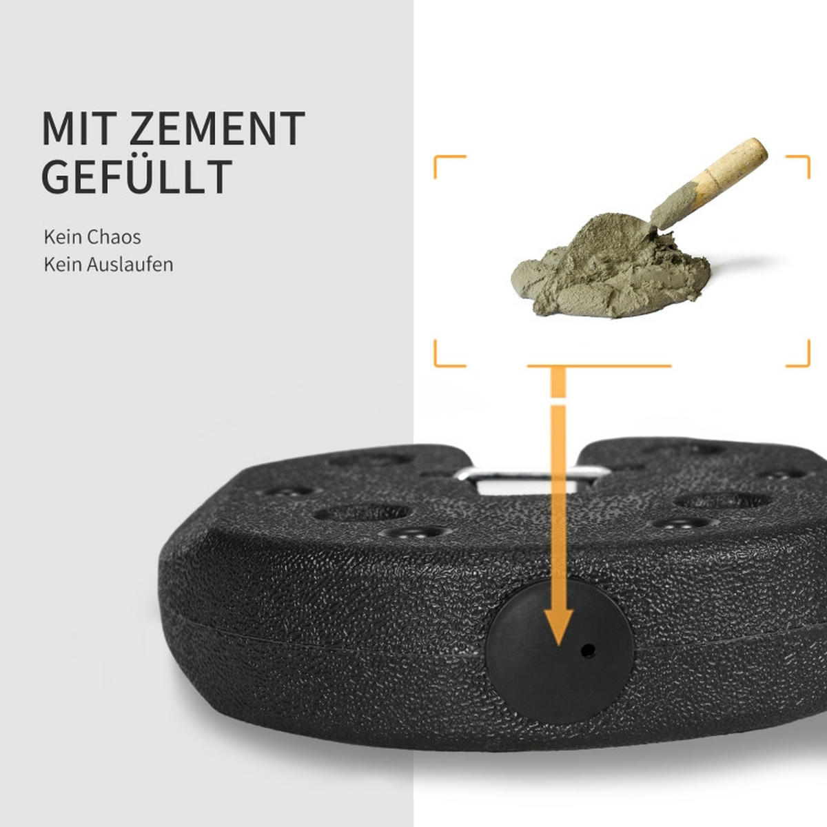 PAVILLON GEWICHTE 4er Set 12 kg Befestigung - Schwarz, Kunststoff (22/5.5/22cm) - Fortuna Lai