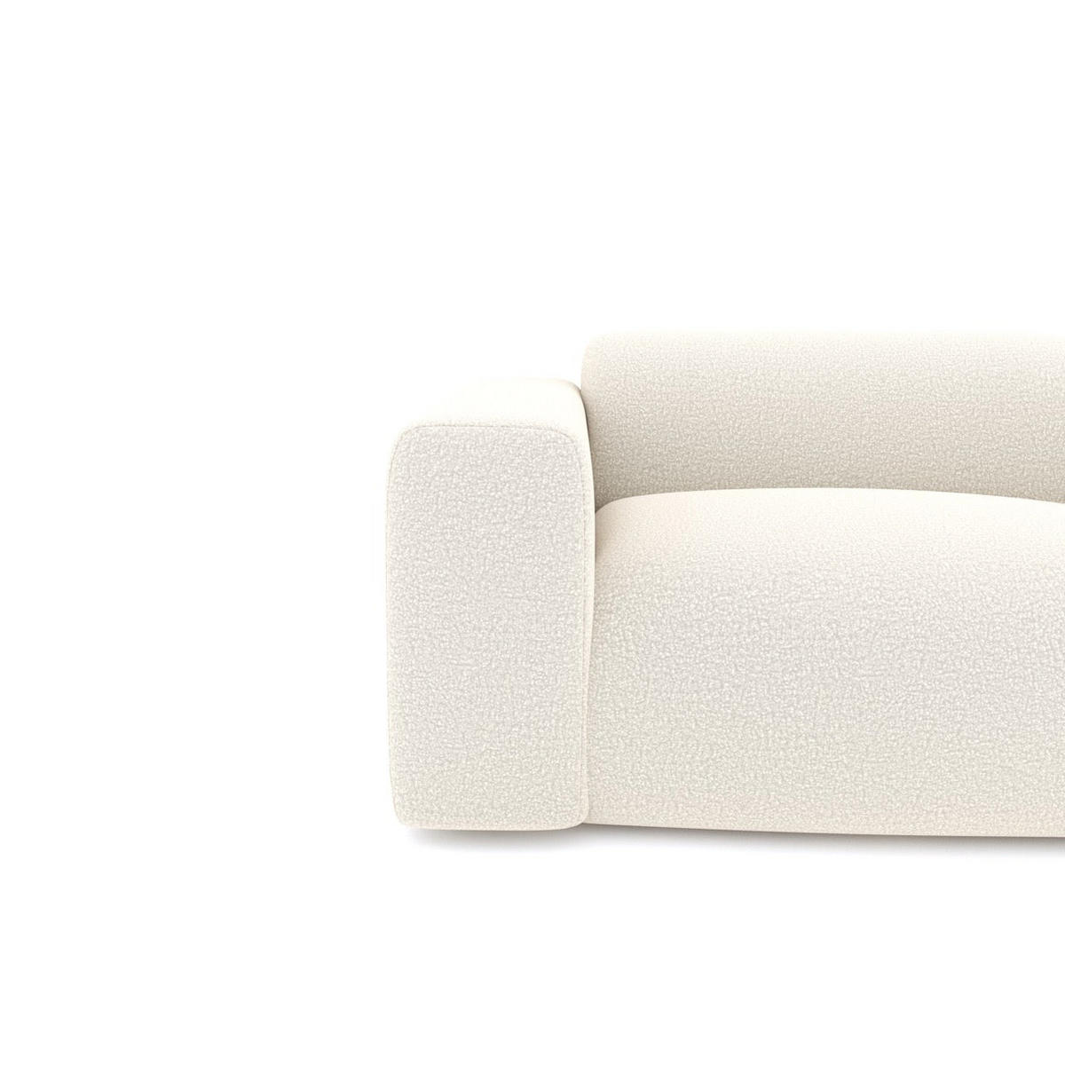 SOFA 4-Sitzer Bouclé-Stoff Creme 240cm - Creme, Textil (240/73/97cm) - Sia Home