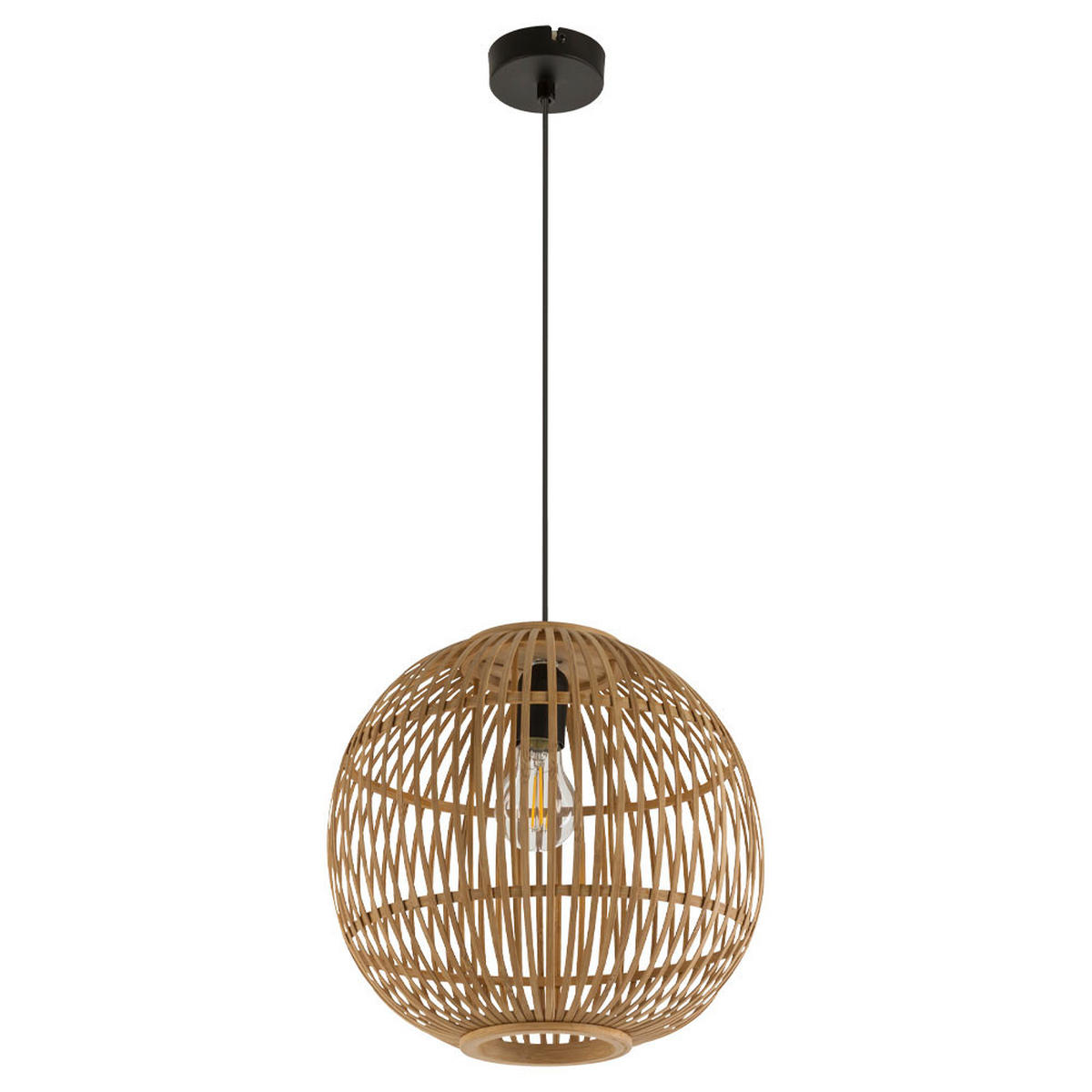 LED HÄNGELEUCHTE Hildegard Bambus Beige - Beige, Holz (30/30/150cm) - Globo Lighting