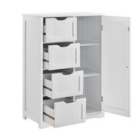 BADEZIMMERSCHRANK - Weiß, Holzwerkstoff (55/81/30cm) - [en.casa]