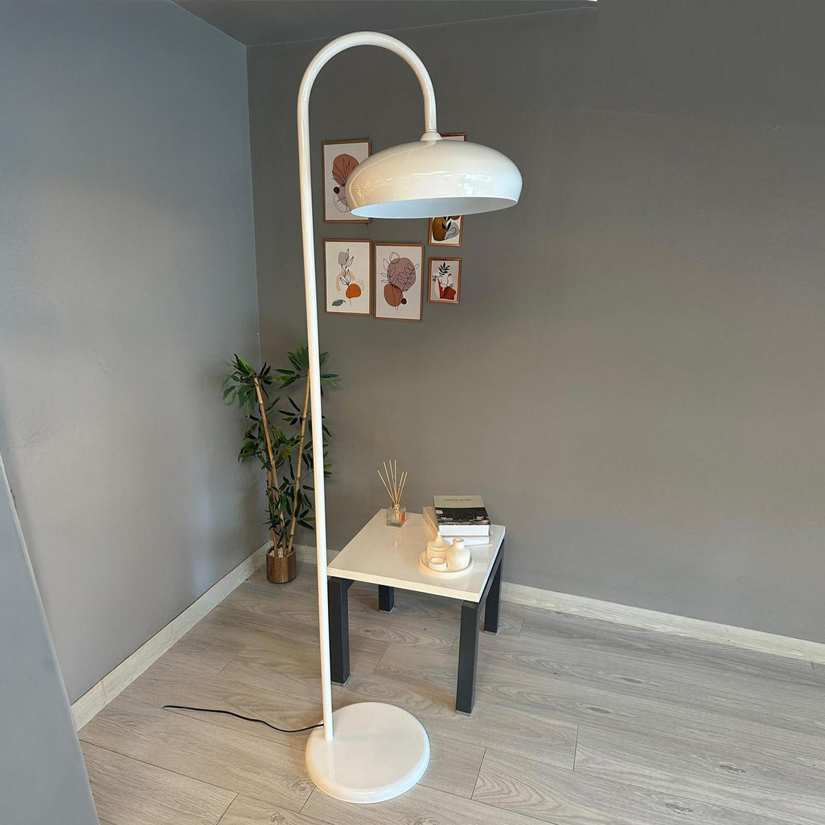 STEHLAMPE Bralo 180 Cm - Weiß, Metall (37/37/180cm) - Bamyum