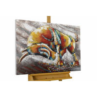 ACRYLBILD HANDGEMALT 100/75 cm - Taupe, Holz/Textil (100/75cm) - KUNSTLOFT