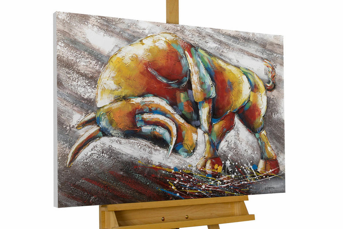 ACRYLBILD HANDGEMALT 100/75 cm - Taupe, Holz/Textil (100/75cm) - KUNSTLOFT