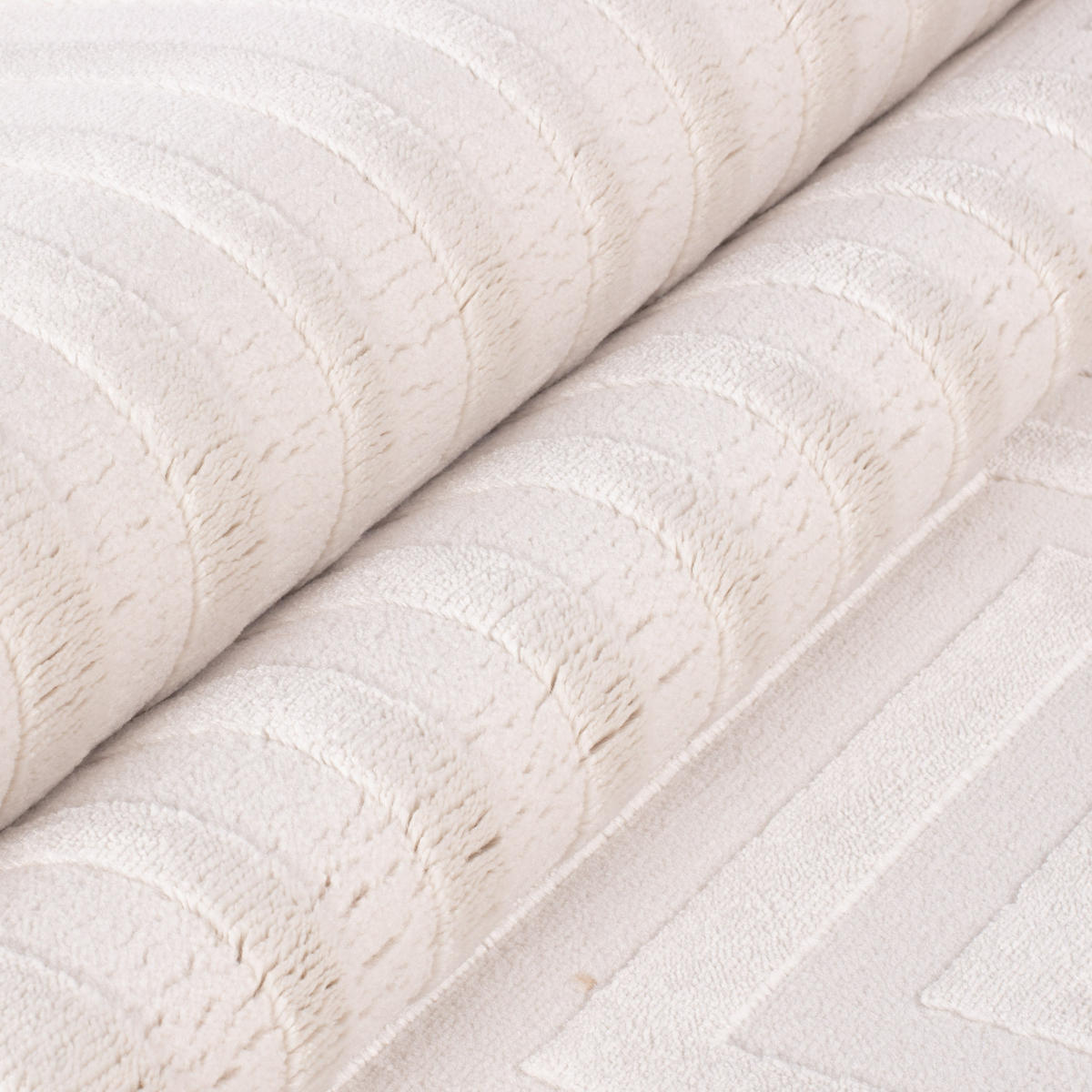 TEPPICH Kurzflor 3D-Muster Polypropylen Wohnzimmer Creme Rechteckig 140x200 - Beige, Textil (140/200cm) - KADIMA DESIGN