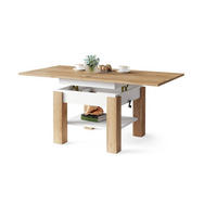 COUCHTISCH quadratisch aufklappbar höhenverstellbar 70/75/69 cm - Eichefarben/Weiß, Holzwerkstoff (75/70/57cm) - designimpex