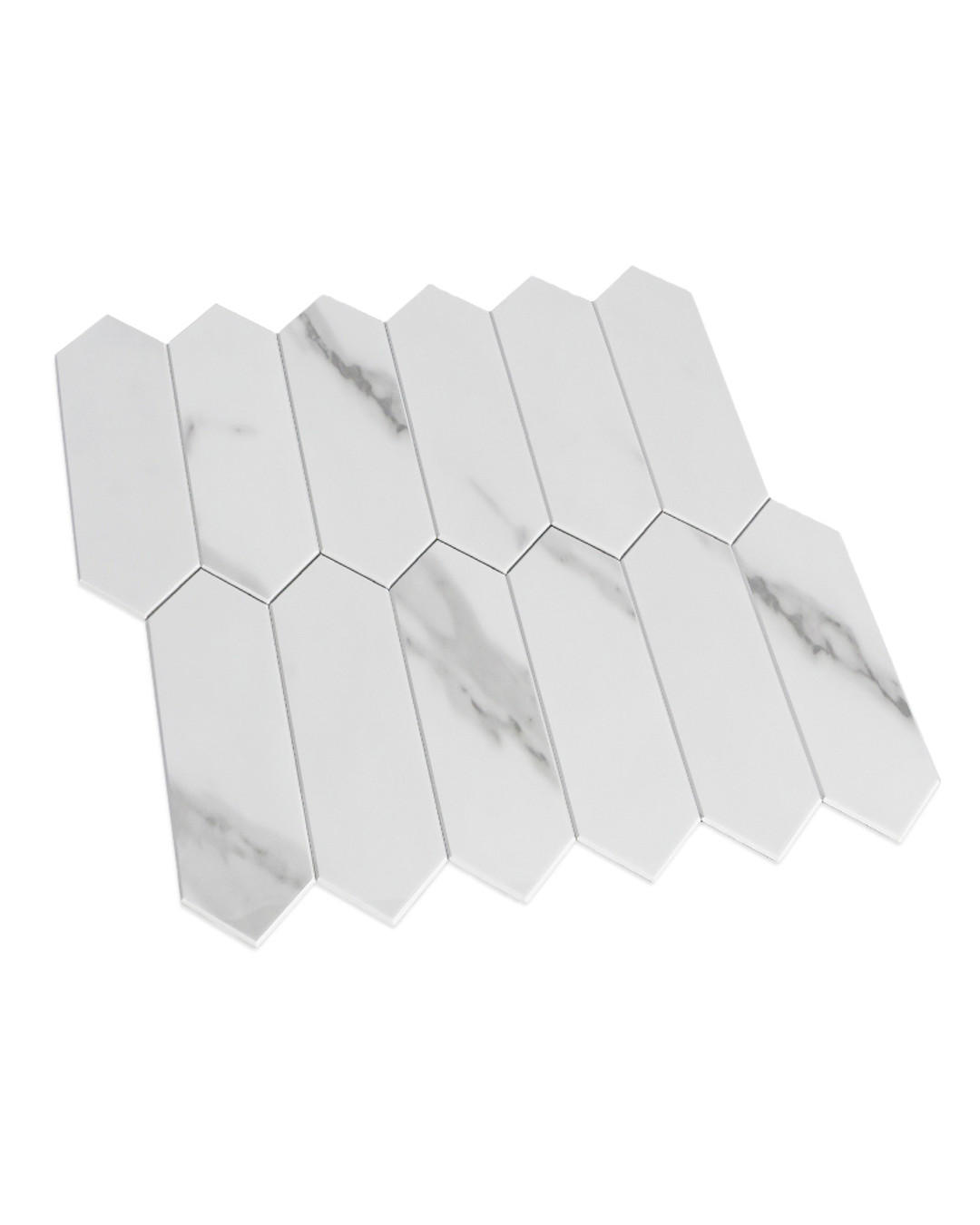 FLIESENAUFKLEBER 1 Stück 30,5 x 30,5 cm Selbstklebende Fliesen - Fico Marfil - Weiß/Grau, Kunststoff (30.5/0.3/30.5cm) - Mazovia