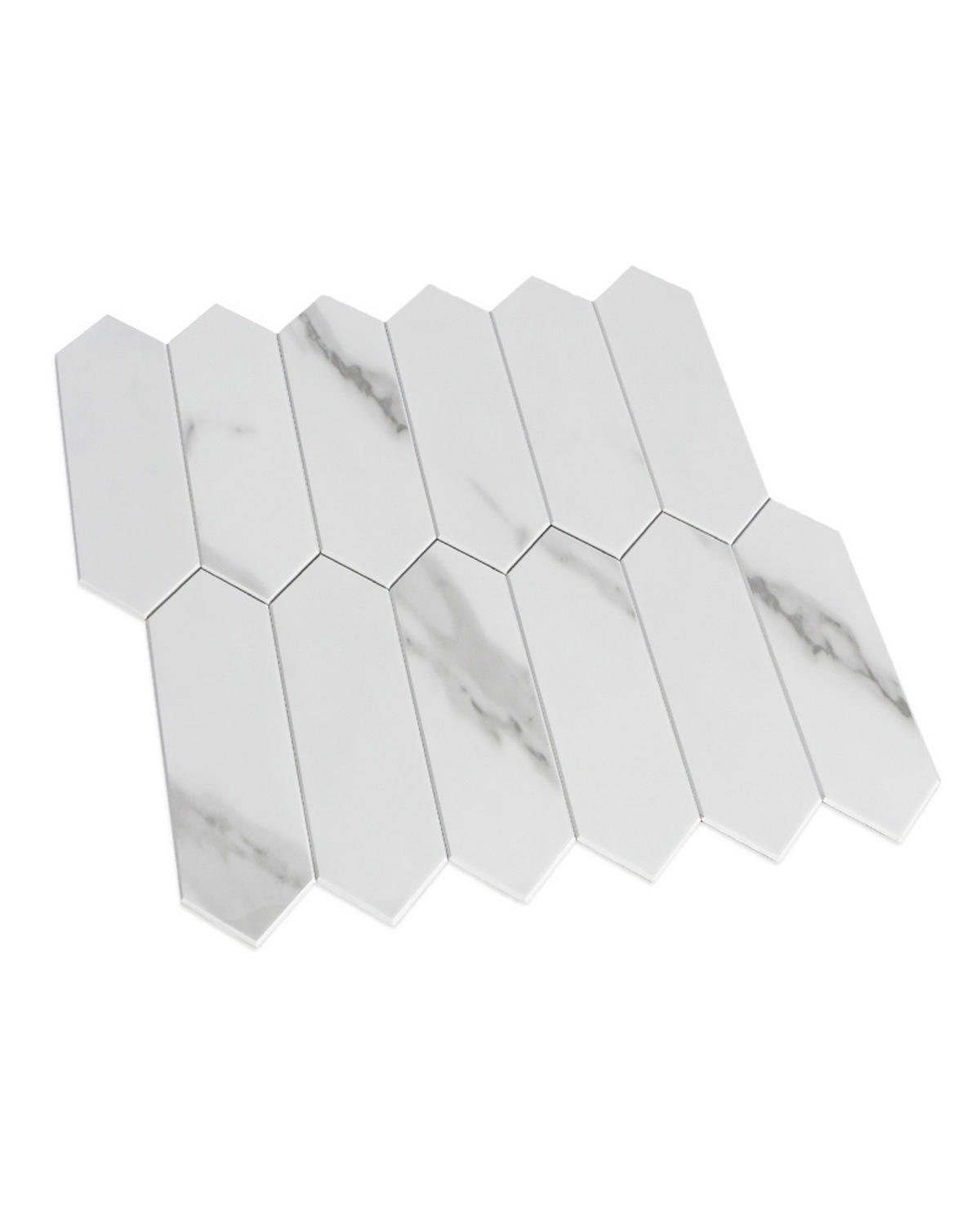 FLIESENAUFKLEBER 1 Stück 30,5 x 30,5 cm Selbstklebende Fliesen - Fico Marfil - Weiß/Grau, Kunststoff (30.5/0.3/30.5cm) - Mazovia