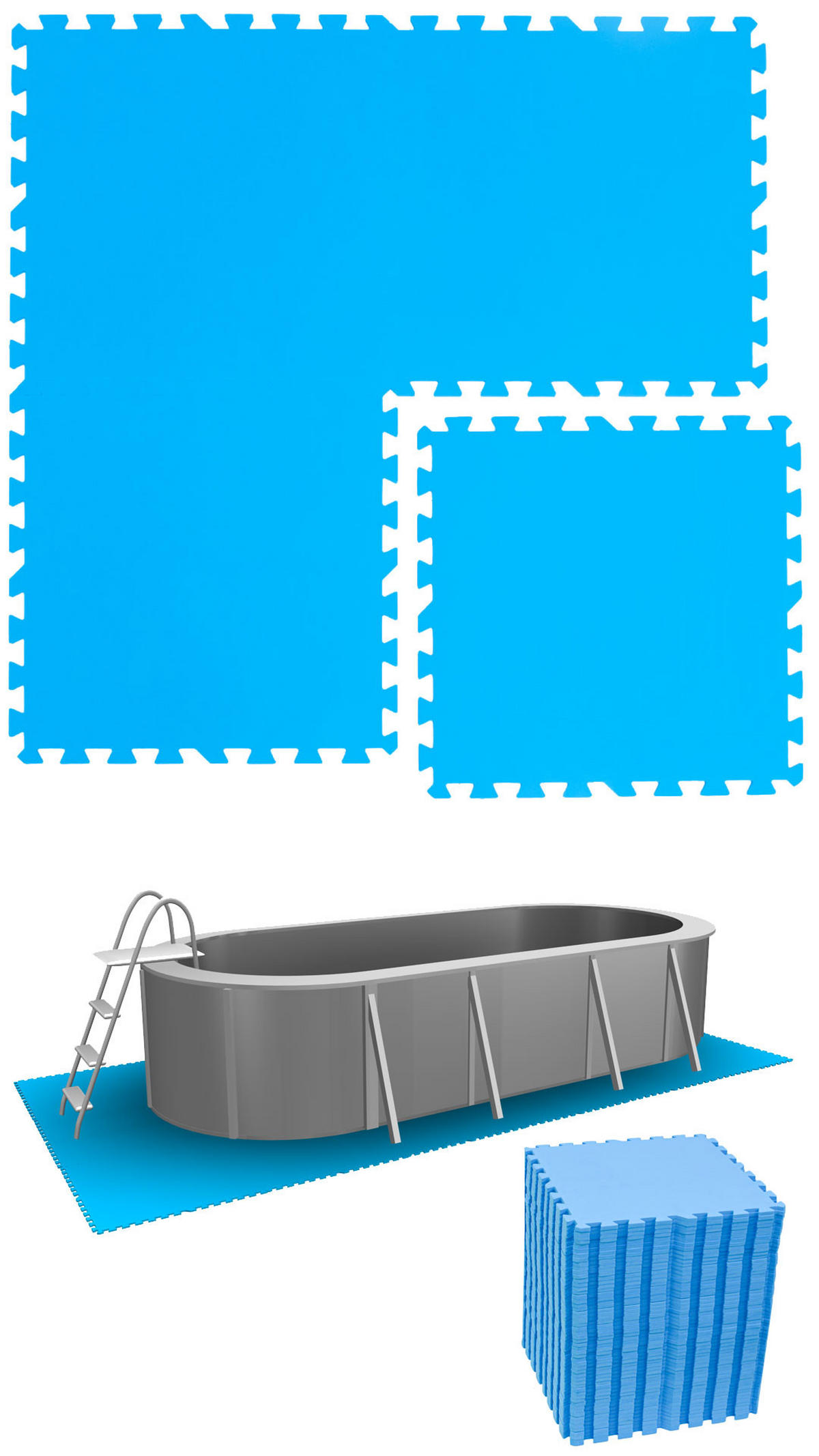 POOLMATTEN 13,1m²52 EVA Matten 50 cm Blau - Blau, Kunststoff (50/50cm) - eyepower