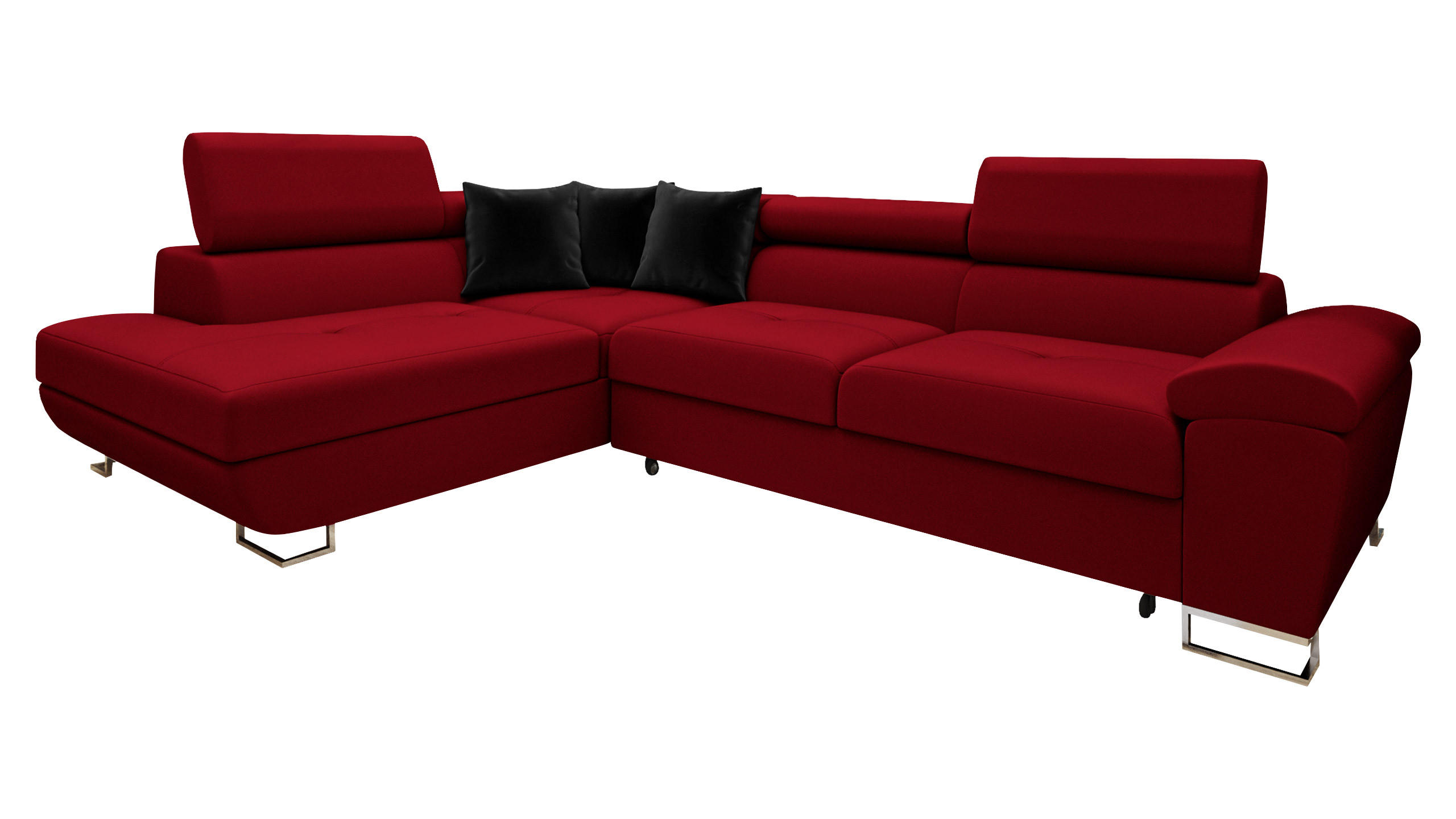 ECKSOFA Cotere Premium, Seite: Links - Rot, Holz/Textil (270/202cm) - MIRJAN24