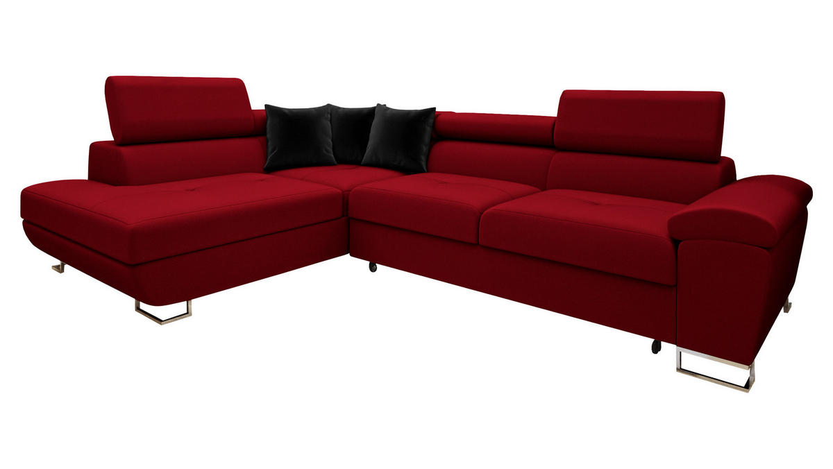 ECKSOFA Cotere Premium, Seite: Links - Rot, Holz/Textil (270/202cm) - MIRJAN24