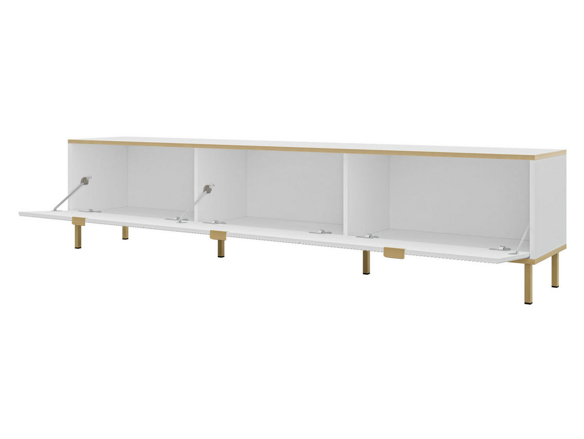TV-LOWBOARD Werkoz 3K - Goldfarben/Weiß, Holzwerkstoff/Metall (202/46/35cm) - MIRJAN24