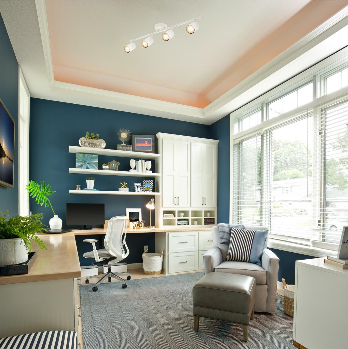 DECKENSTRAHLER BAR LICHT BUCHSE Weiß Vier Köpfe GU10 - Weiß, Metall (9/65/16.5cm) - CGC Europe