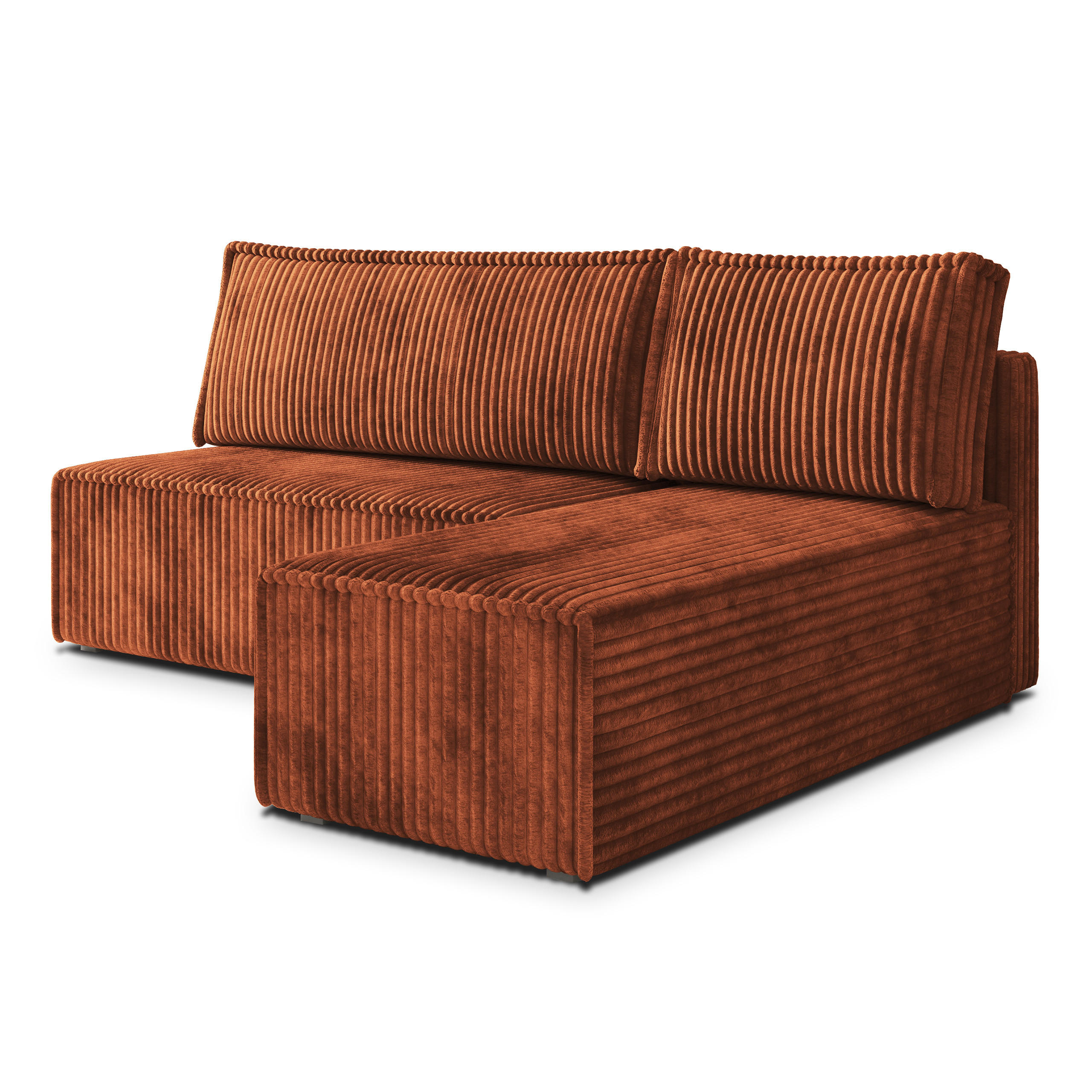 ROHOVÁ SEDAČKA BRISO hnědá - šedá/hnědá, dřevo/textil (200/140cm) - MASSENO