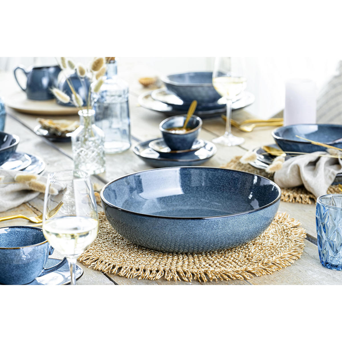 SERVIERSCHALEN DARWIN aus Steingut - Blau, Keramik (28.5cm) - Sänger