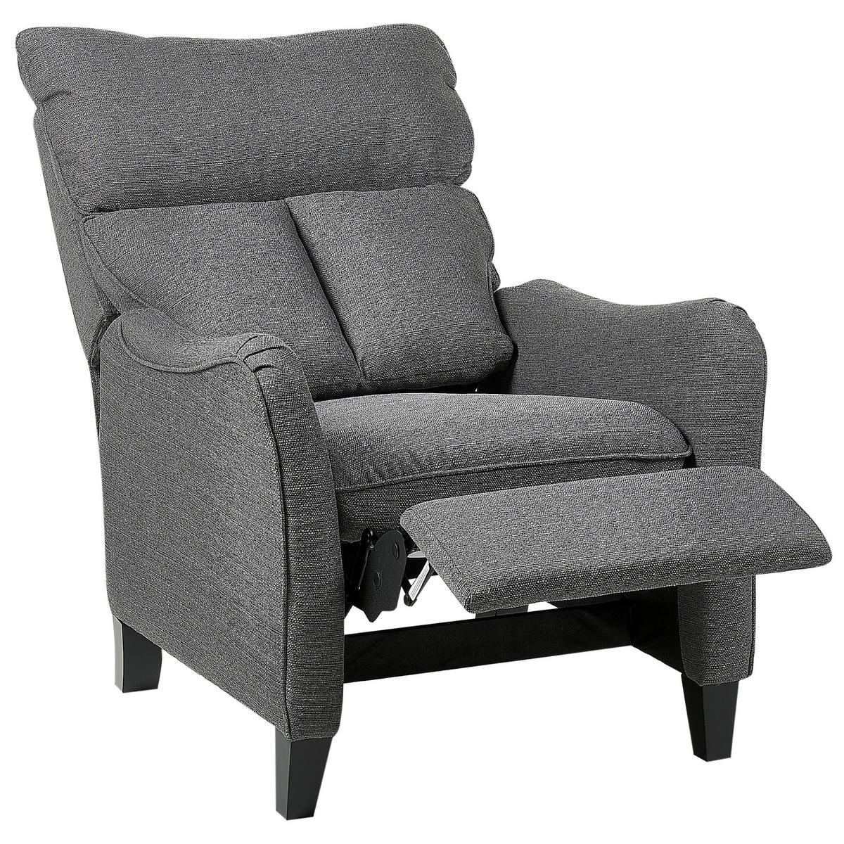 SESSEL grau manuell verstellbar Royston - Schwarz/Grau, Textil (68/108/73cm) - Beliani