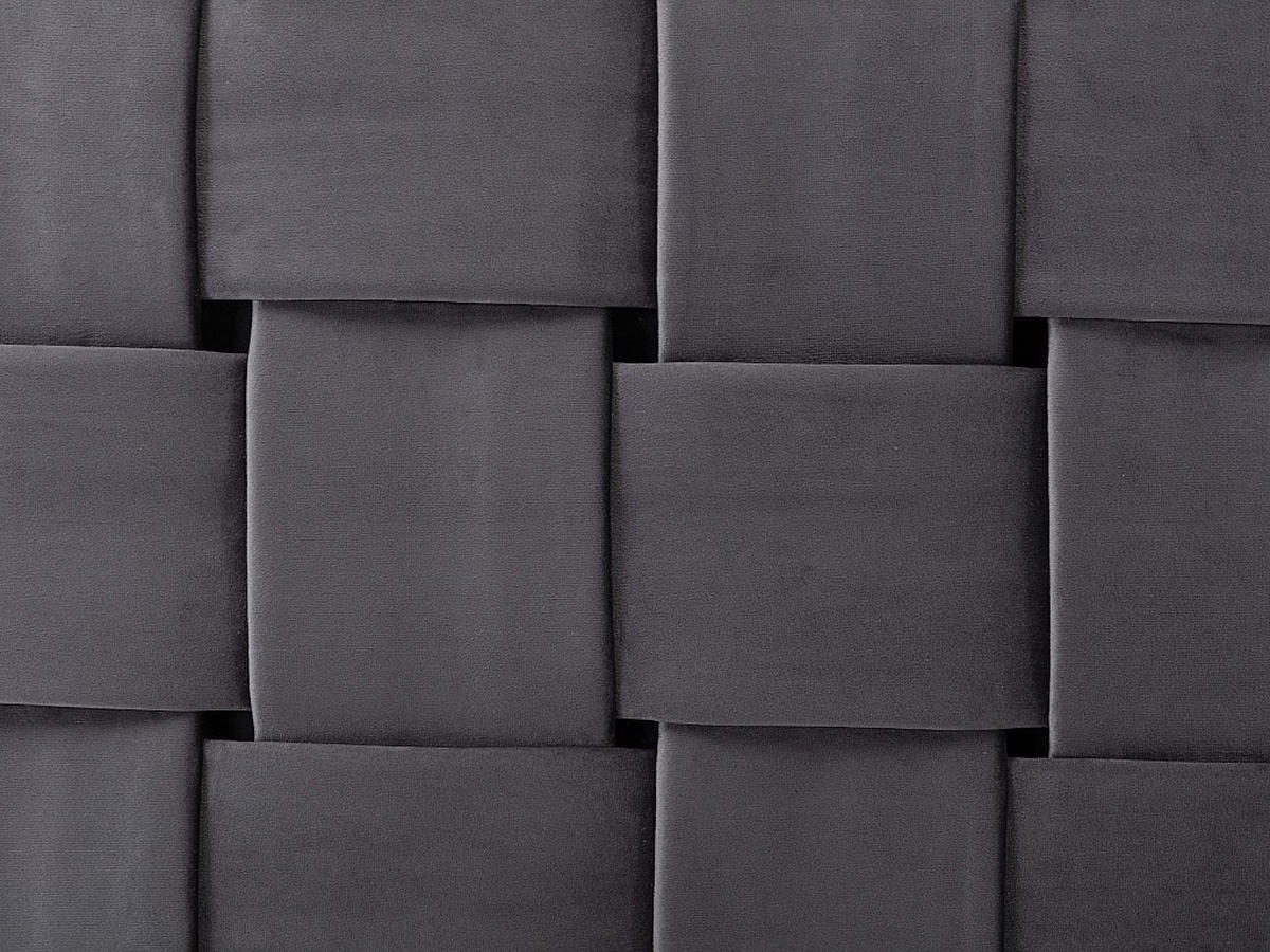 BETTKOPFTEIL - Samt - 160 cm - Dunkelgrau - JENNA - Grau, Textil (160/92/7cm) - Vente-Unique