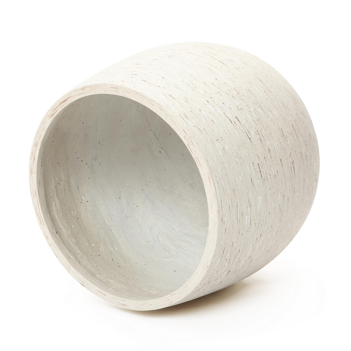 BLUMENTOPF Groß, Rund Übertöpfe 35 cm Durchmesser (Weiβ, 35x32cm) - Weiß, Naturmaterialien (31.8cm)