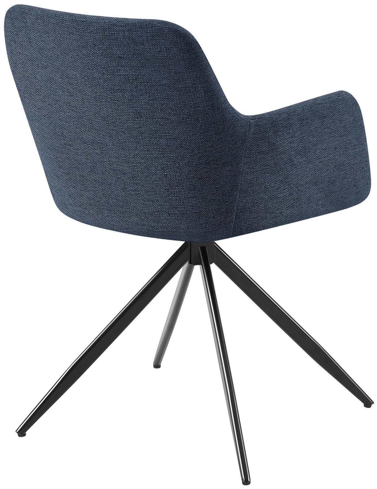 ARMLEHNENSTUHL Stoff Blau - Blau/Schwarz, Textil/Metall (56/81/62cm) - CLP
