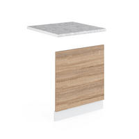 FRONTBLENDE R-Line Sonoma 60 cm, AP Marmor - Weiß/Sonoma Eiche, Holzwerkstoff (60/57.2/1.6cm) - Vicco