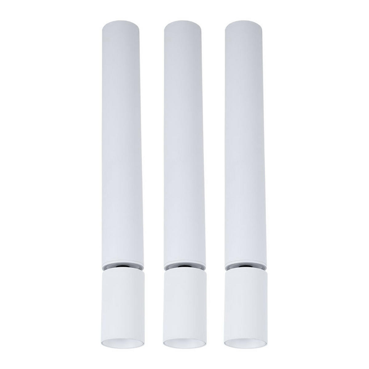 LED DECKENLEUCHTE Aluminium Weiß beweglicher Spot 3er Set - Weiß, Metall (4.5/4.5/38cm) - Globo Lighting