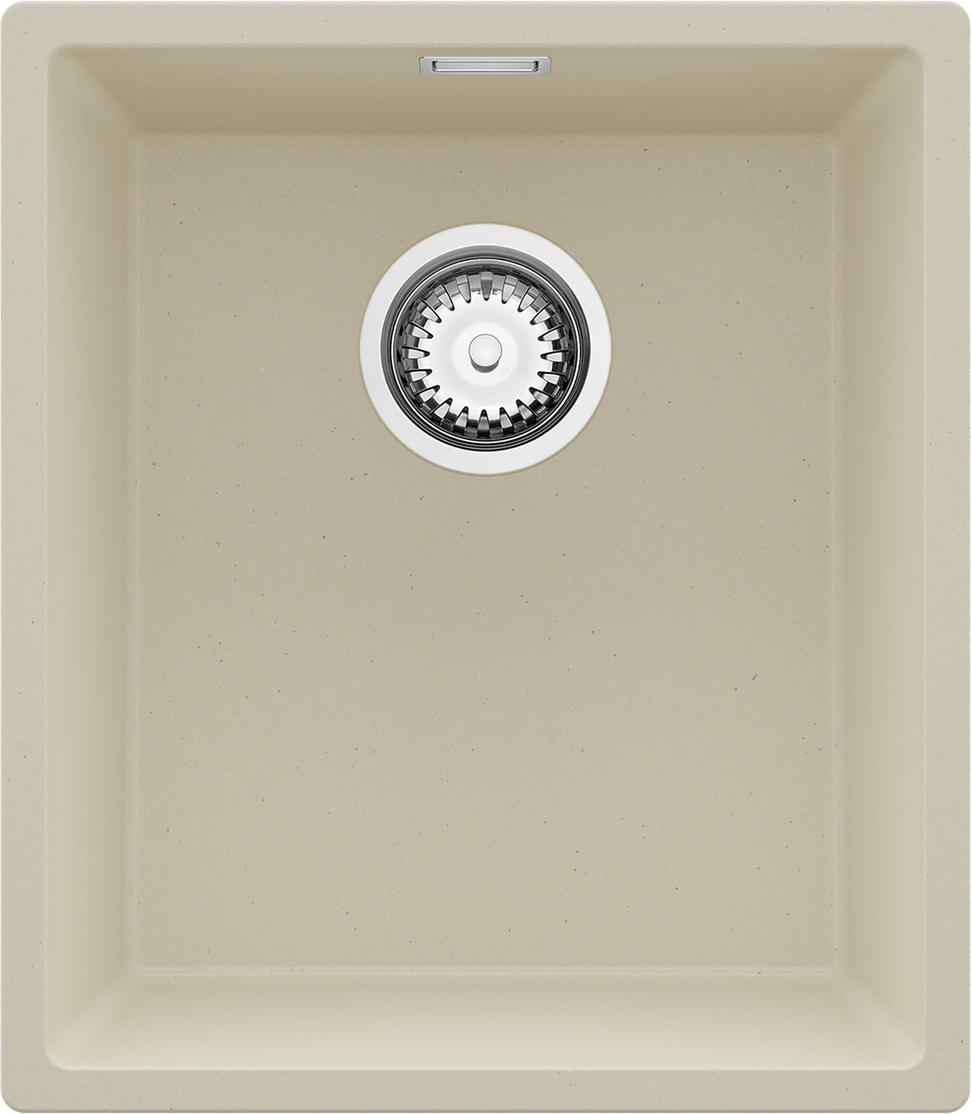 UNTERBAUSPÜLE GRANIT London, 2-er set Beige 41/47 cm 1 Becken + Ablauf-Set ab 45er Unterschrank - Chromfarben/Beige, Kunststoff (41/20/47cm) - Primagran