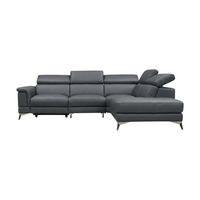 ECKSOFA Planet Echtleder Anthrazit - Anthrazit, Leder/Metall (256/232cm)