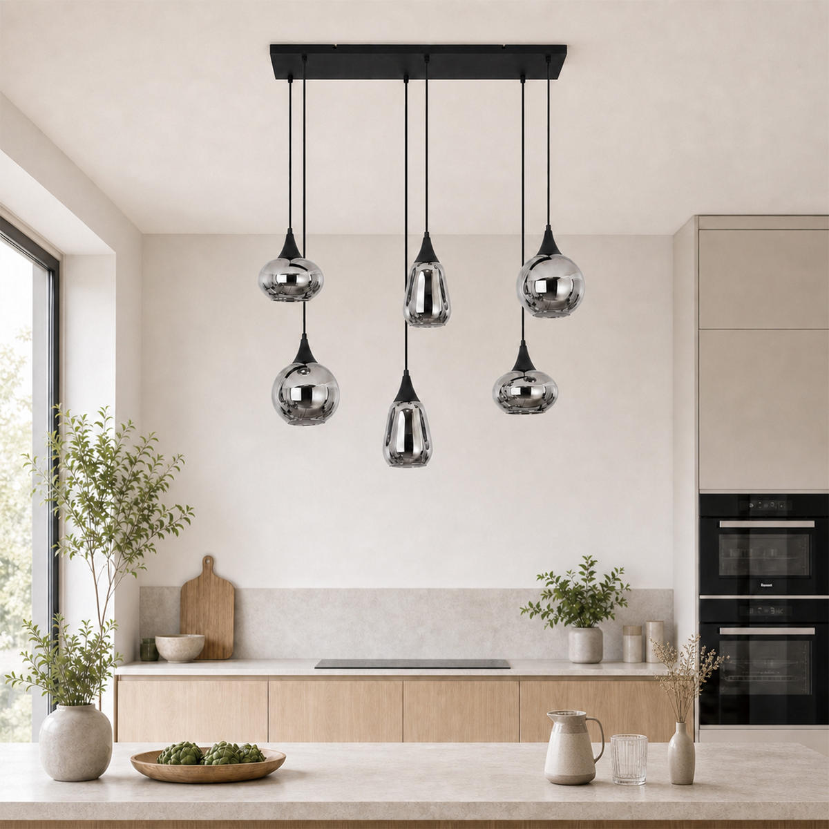 PENDELLEUCHTE Krellon 85/20/150 cm - Schwarz, Glas/Metall (85/20/150cm) - ZMH