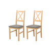 STUHL Nilo 10 (2er Set) - Birkefarben/Braun, Holz (43/94/40cm) - Leaf Design