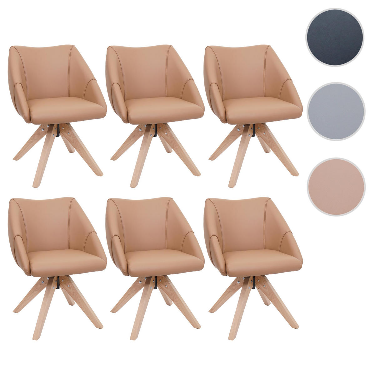 ESSZIMMERSTUHL Hellbraun 6er-Set - Hellbraun, Kunststoff (57/85/60cm) - MCW