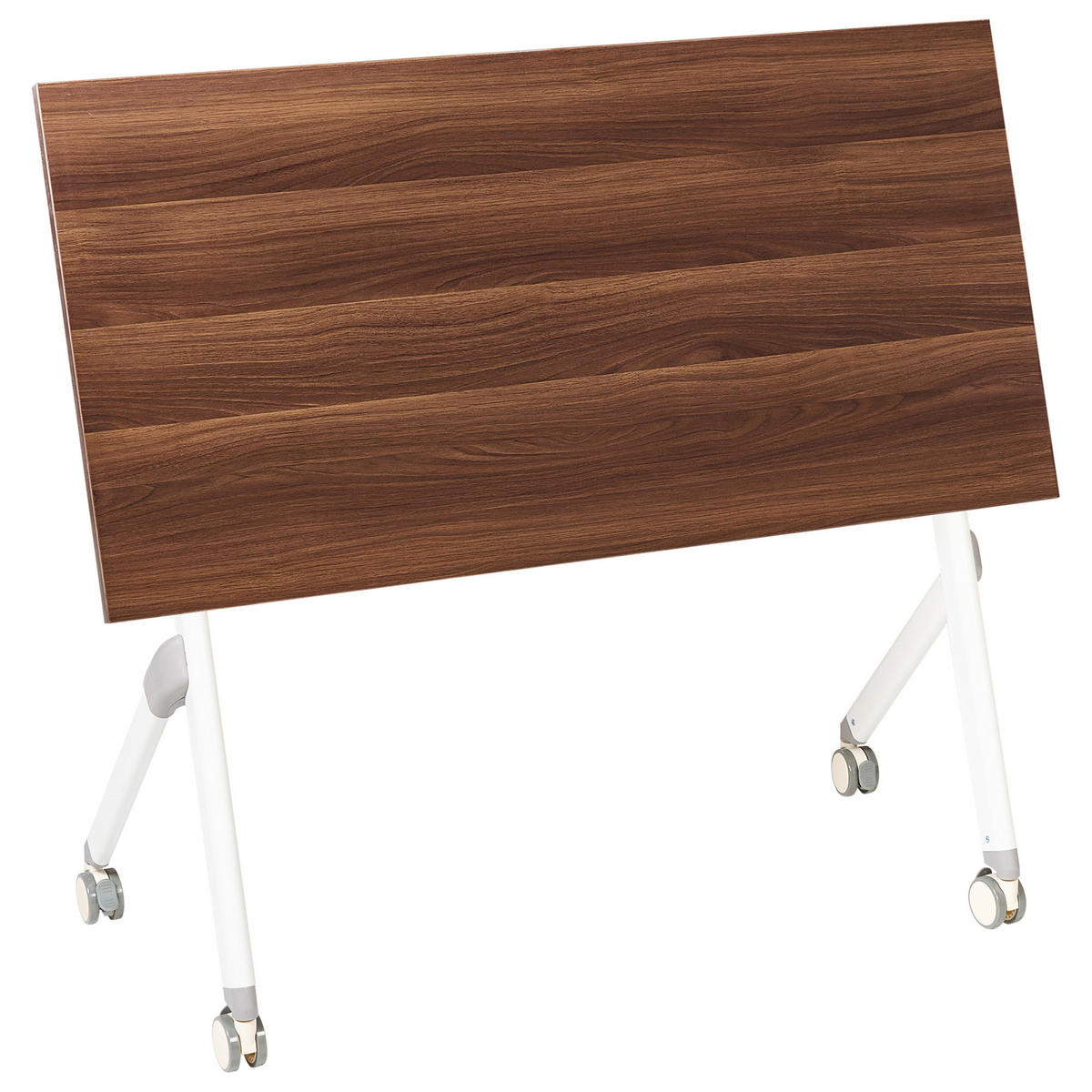 SCHREIBTISCH Zusammenklappbarer Dunkelbraun 120/60 cm Bendi - Braun/Weiß, Holzwerkstoff (60/120/73cm) - Beliani