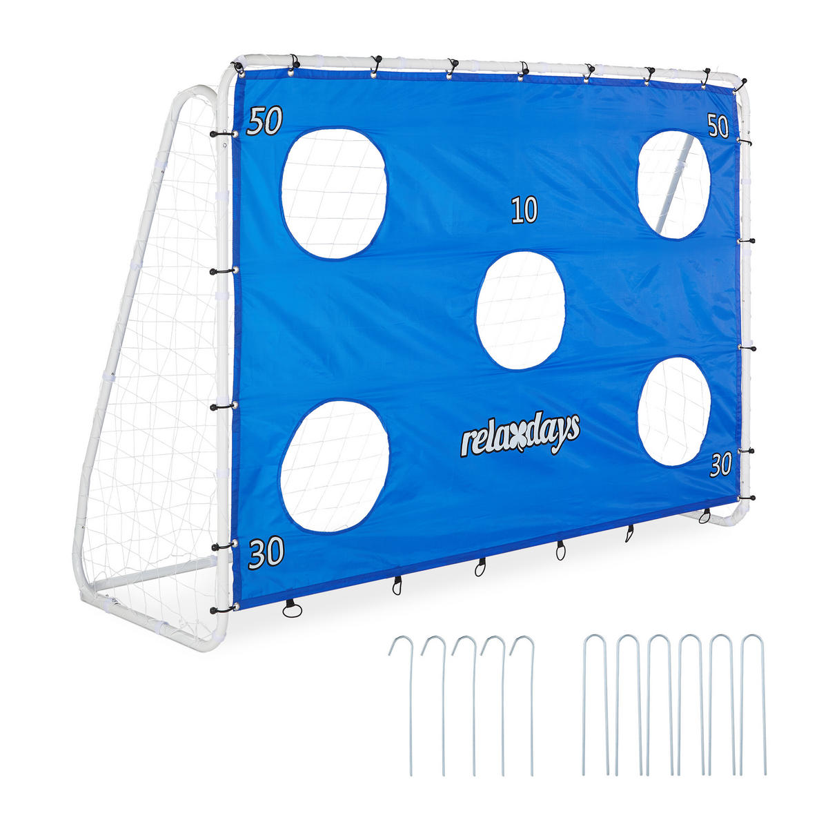 FUSSBALLTOR - Multicolor, Textil/Metall (235/85cm) - Relaxdays