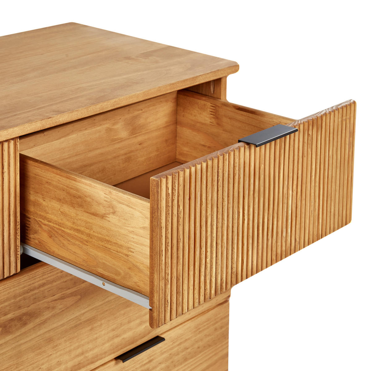 KOMMODE mit 4 Schubladen Kiefernholz Braun Timmins - Hellbraun, Holz (100/91/45cm) - Beliani