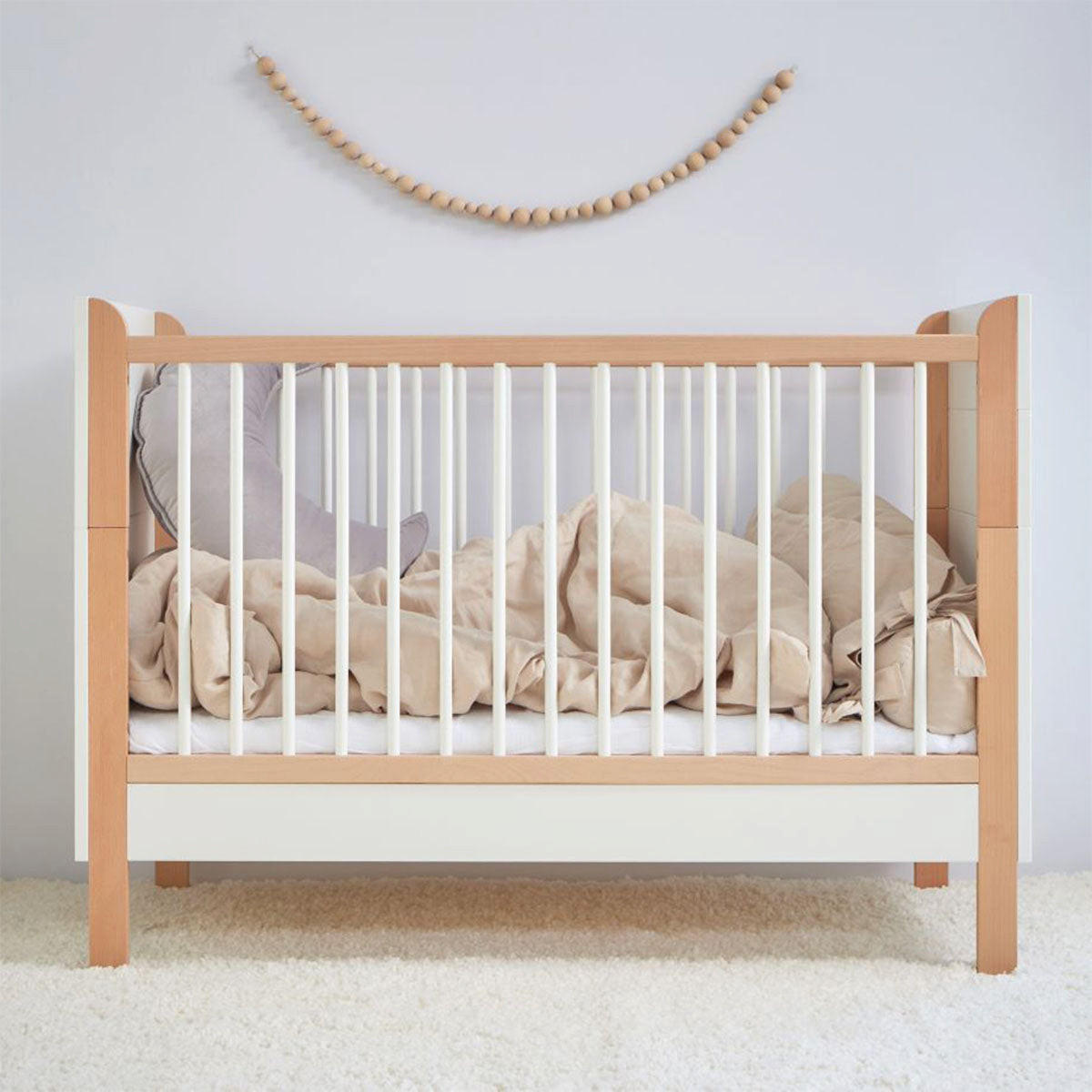 GITTERBETT 60/120 Laurie Weiß und Holz - Weiß, Holzwerkstoff (60/120cm) - Petits-meubles