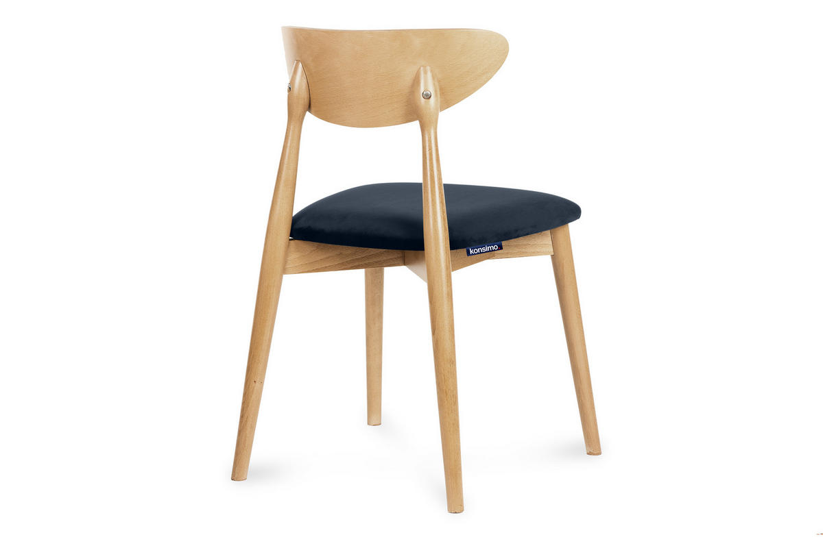 ESSZIMMERSTÜHLE RABI (2er-Set), marineblau / Eiche hell - Blau/Eichefarben, Holz/Buchenholz (47/79/45cm) - KONSIMO®