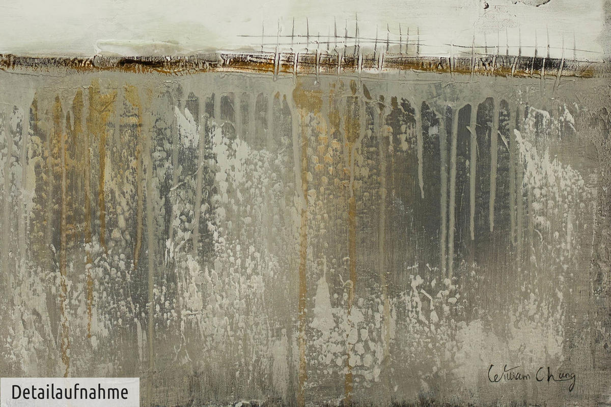 ACRYLBILD HANDGEMALT 80/80 cm - Beige/Grau, Holz/Textil (1.56/80cm) - KUNSTLOFT