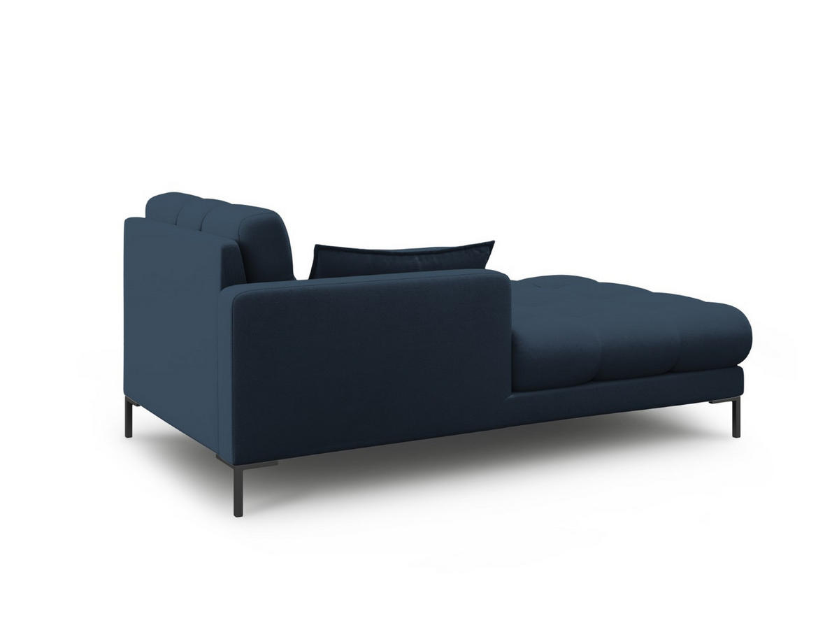 CHAISELONGUE links Mamaia aus strukturiertem Stoff blau - Blau, Textil (102/75/185cm) - Micadoni