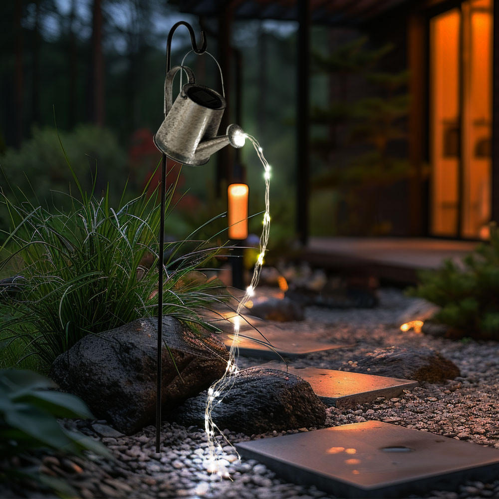 LED AUSSENLEUCHTE Solar Steckleuchte Silber - Silberfarben, Metall (32/32/90cm) - Nowa