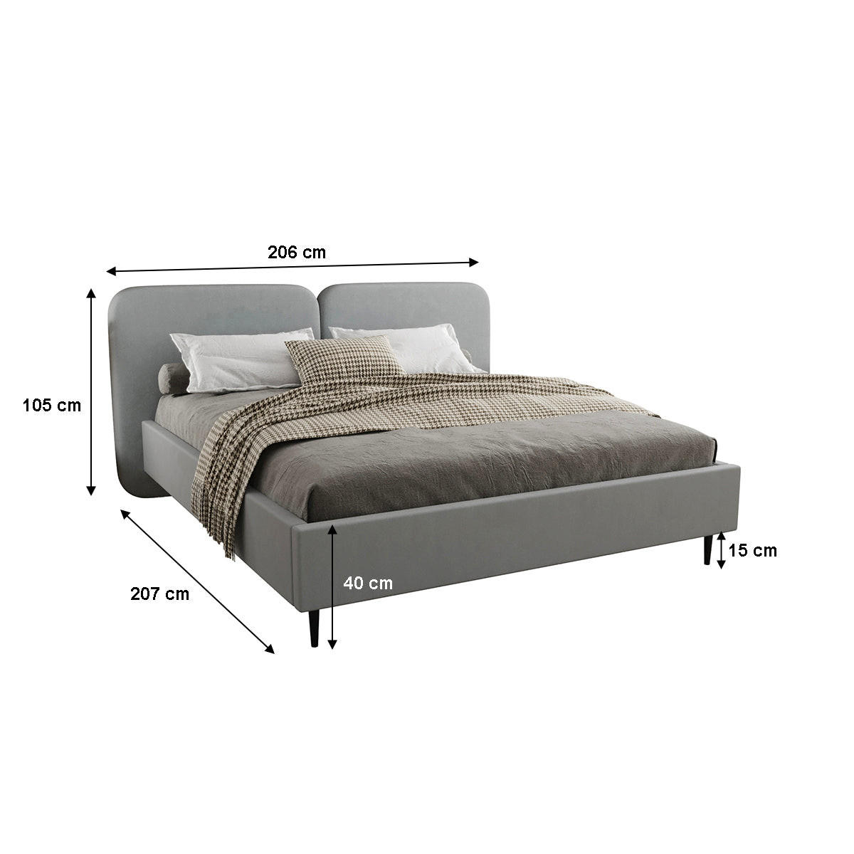 BOXSPRING KREVET 160/200 Luz Sivi - siva, drvo (160/200cm) - Petits-meubles