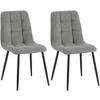 STUHL 2er Set Cord Grau - Schwarz/Grau, Textil/Metall (45/84/55cm) - CLP