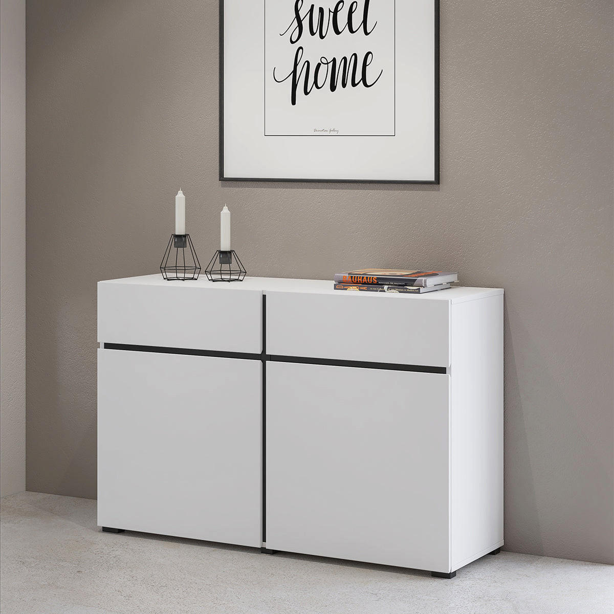 SIDEBOARD Lilia Weiß - Weiß, Holzwerkstoff (119/78/40cm) - Petits-meubles