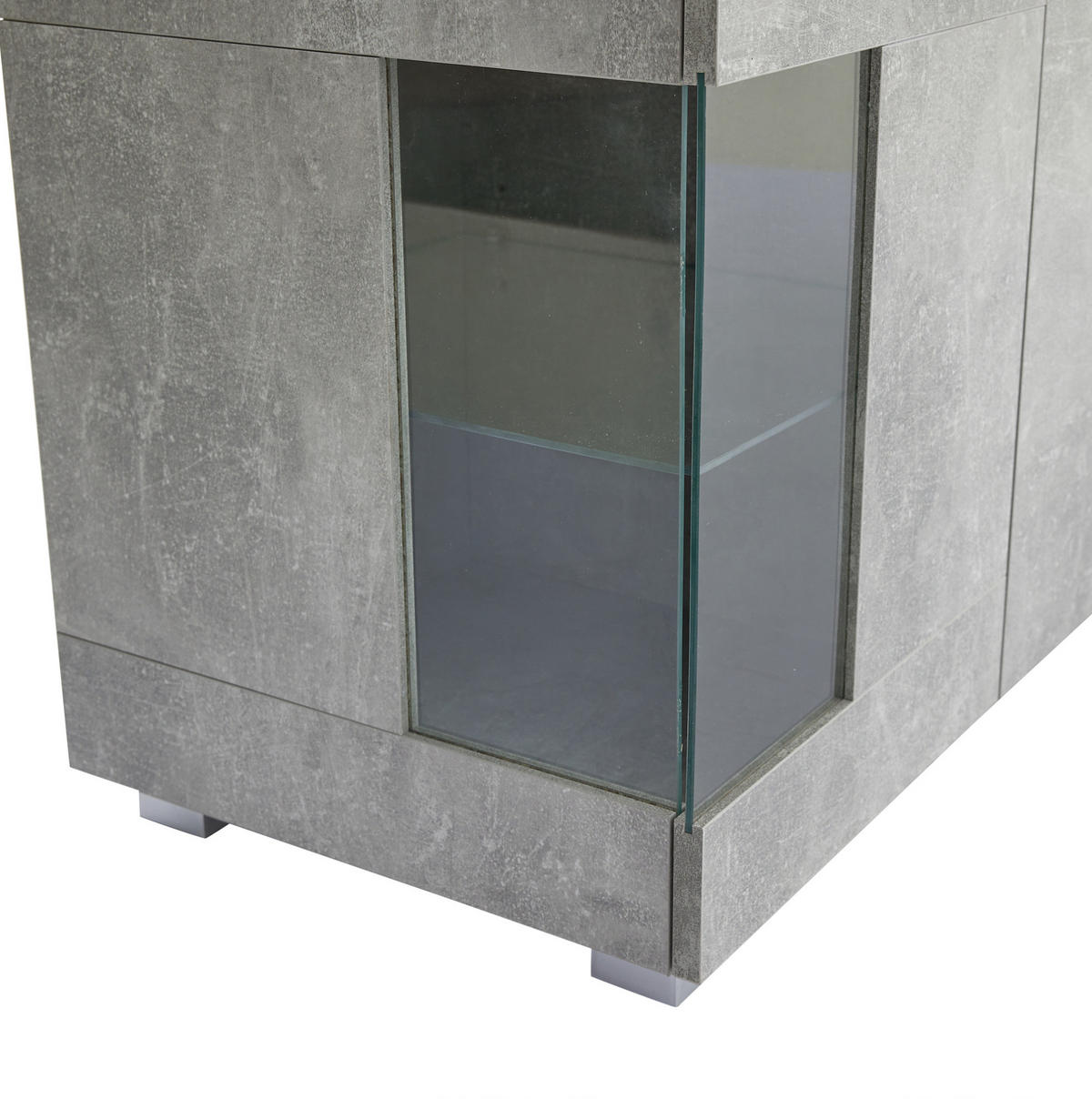 SIDEBOARD 140/40/70 cm Zementgrau aus MDF mit LED-Beleuchtung - Grau, Holzwerkstoff (40/70/140cm) - OKMYHOME